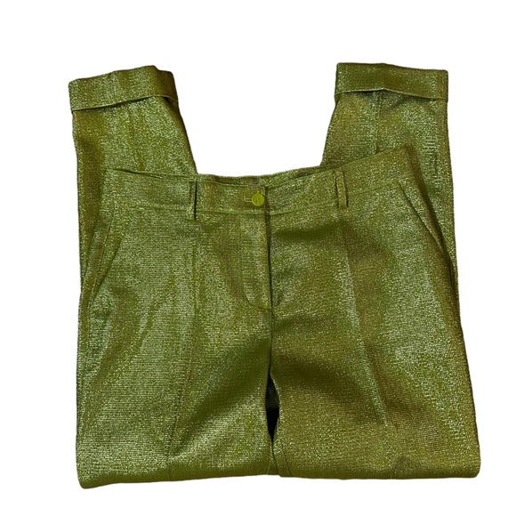 P.A.R.O.S.H. Yellow Metallic Pants Size Large - Picture 5 of 5